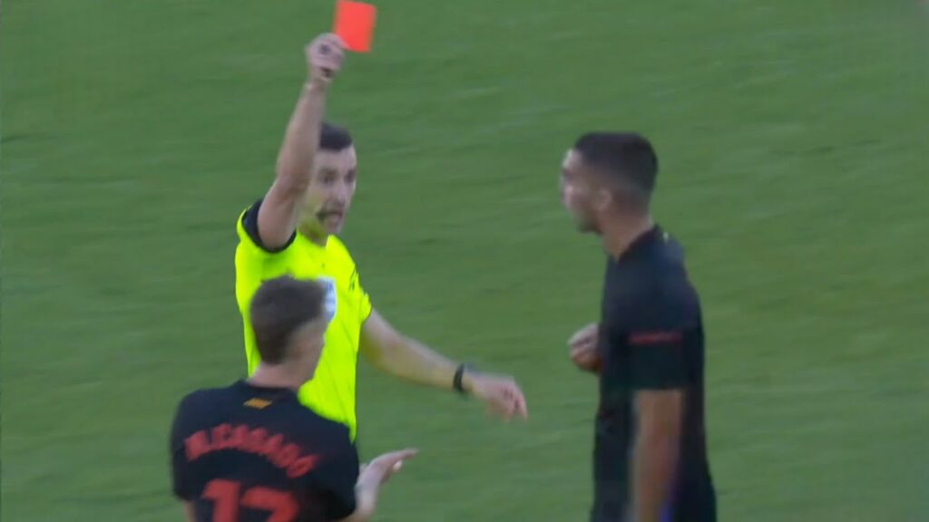 Ferran Torres Red Card vs Girona, Ferran Torres kick on Yáser Asprilla foot, Barcelona vs Girona