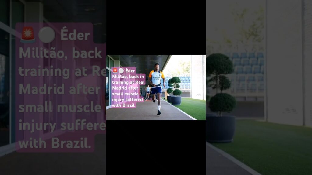 🚨⚪️ Éder Militão, back in training at Real Madrid #football #viralvideo #realmadrid #foot