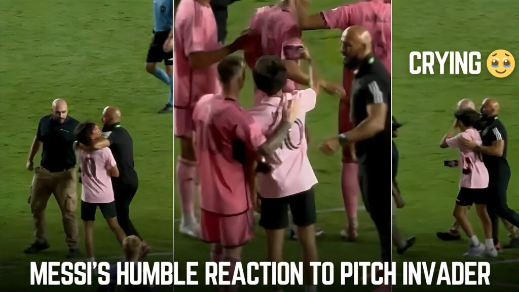 Messi’s humble reaction to the pitch Invader| Messi’s Return vs Philadelphia Messi's humble reaction to the pitch Invader| Messi's Return vs Philadelphia