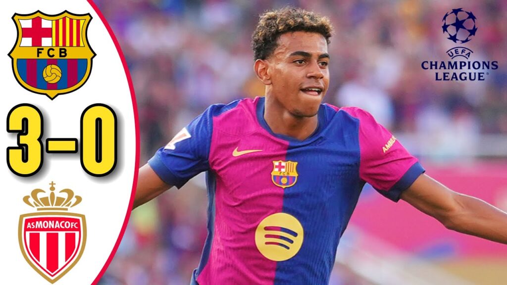 Barcelona vs Monaco 3-0 Highlights & All Goals UCL 2025 🔥