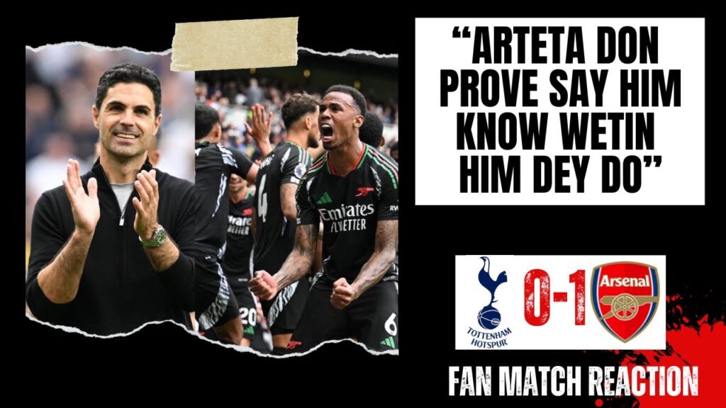 Tottenham 0-1 Arsenal | Gabriel | Timber | Saka | Martinelli | Jorginho | Partey | Arteta | Saliba