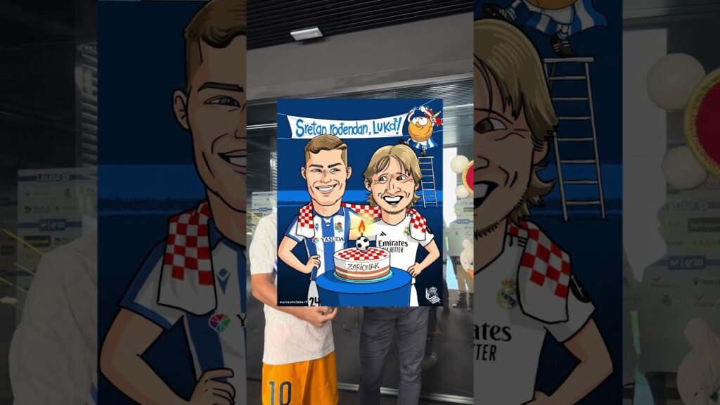 🇭🇷 ¡La sorpresa de cumpleaños de Txurdin para Modric y Sučić! 💫  #RealSociedadRealMadrid #LaLiga
