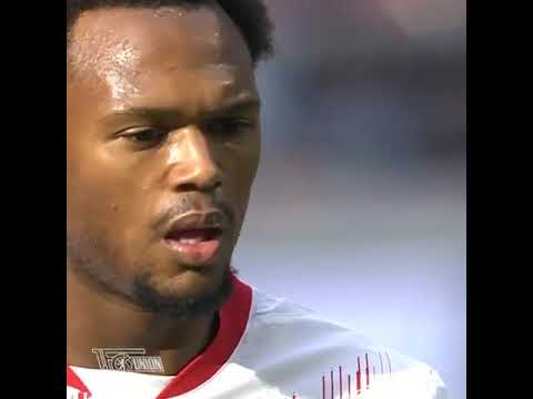 Penalty manqué de Loïs Openda face à Ronnow le gardien de l'Union Berlin . Image Union Berlin