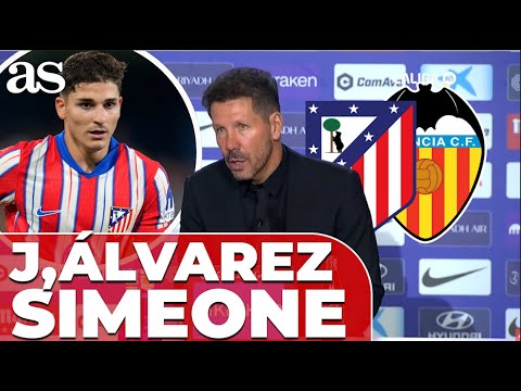 SIMEONE se RINDE a JULIÁN ÁLVAREZ después de su PRIMER GOL vs VALENCIA