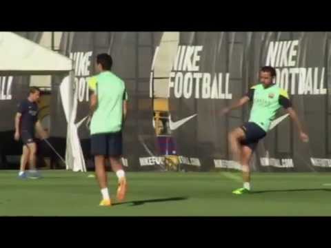 Neymar y Gerardo Martino participan en la primera sesión de entrenamiento en Barcelona