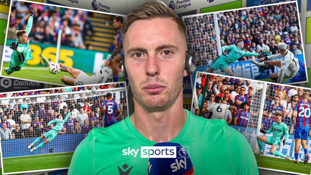 Dean Henderson reacts to his super stops against Manchester United 🤩🧤