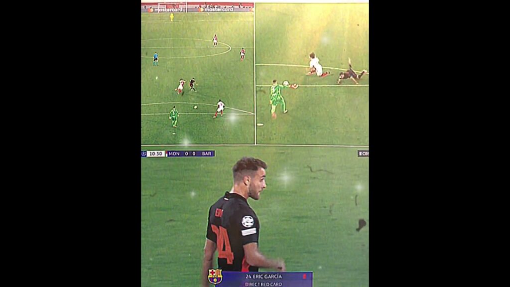 Eric Garcia receives a direct red card after taking down Minamino It came after,