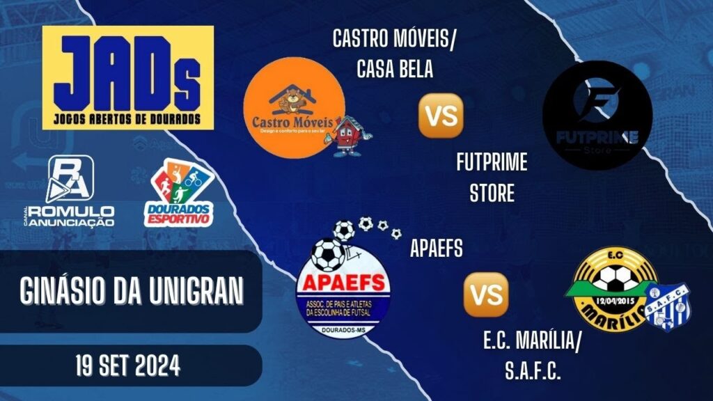 #975 Jogos Abertos de Dourados (Futsal) - 3ª Rodada / (2 JOGOS)