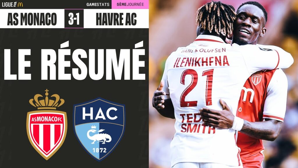 AS Monaco - Le Havre 3-1 Le Résumé Ligue 1 2024-25, monaco vs le havre