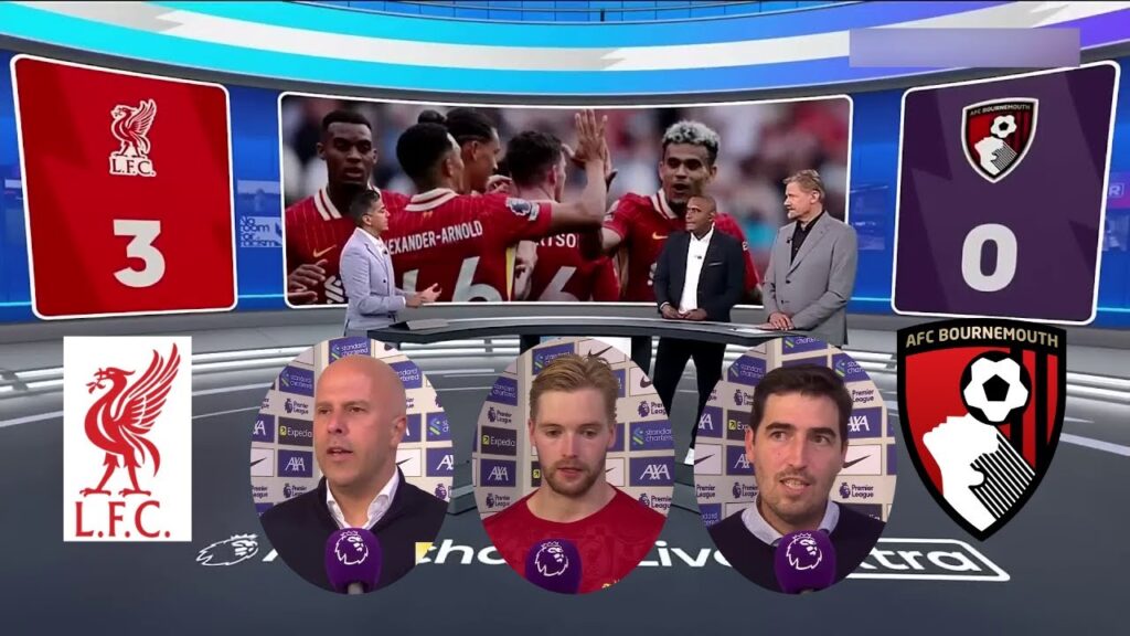 MOTD Liverpool Smashed Bournemouth 3 0 Arne Slot, Virgil van Dijk And Kelleher Reacts To The Big Win
