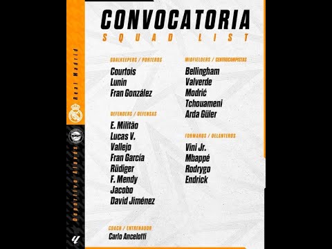 24 Sep Real Madrid News: Match Day Alaves | Squad List | Referee for the Game | No Carvajal