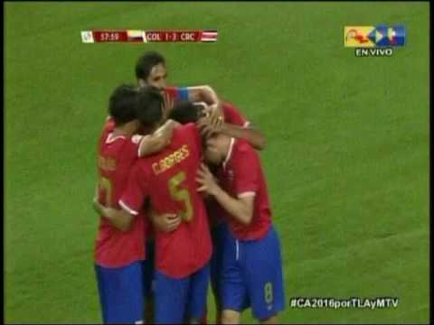 Este fue el tercer gol de Costa Rica ante Colombia