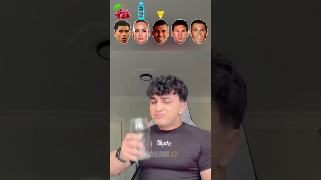Football Players Drink Challenge + Ronaldo 😍🥛 #ronaldo #messi #lehmann #casemiro #belingham