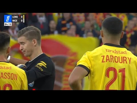 Anass Zaroury Carton Rouge, Lens vs Nice (0-0) Tous les buts et faits saillants prolongés