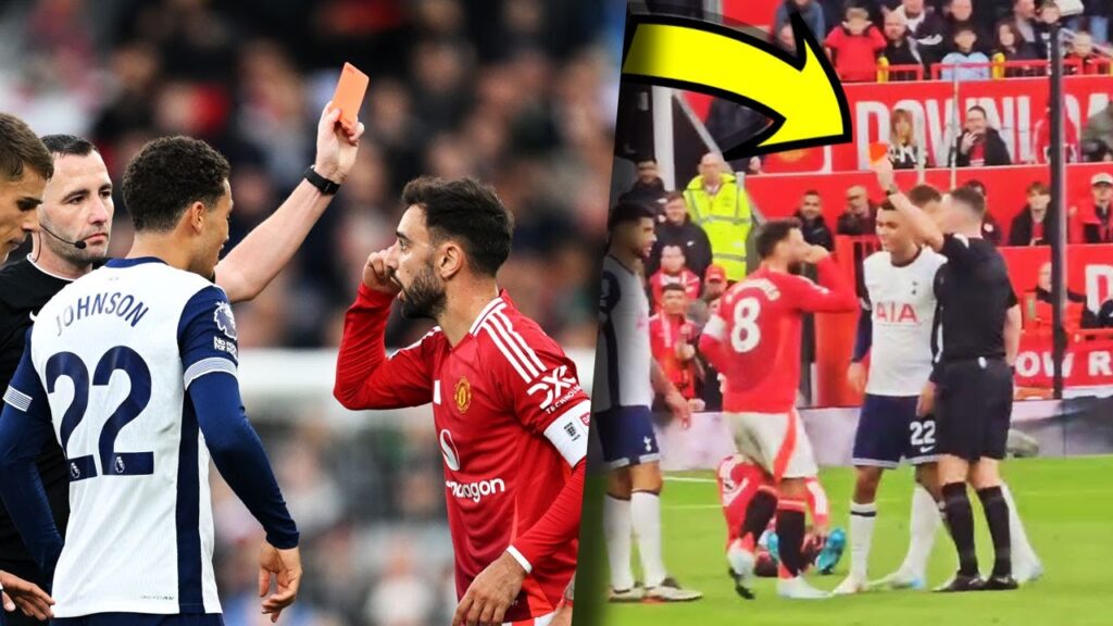 Manchester United vs Tottenham 0-3 – Bruno Fernandes Red Card Manchester United vs Tottenham 0-3 - Bruno Fernandes Red Card