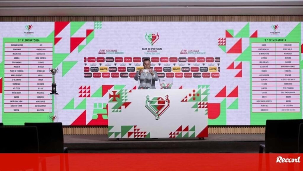 As datas e horas dos jogos da 3.ª eliminatória da Taça de Portugal com transmissão televisiva
