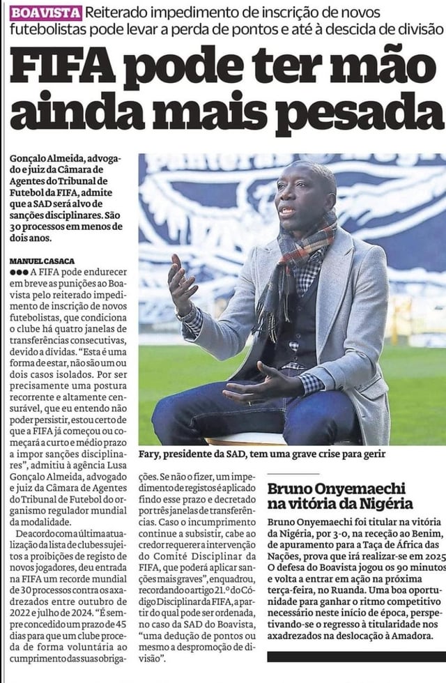 Boavista na imprensa desportiva - 08/09/2024