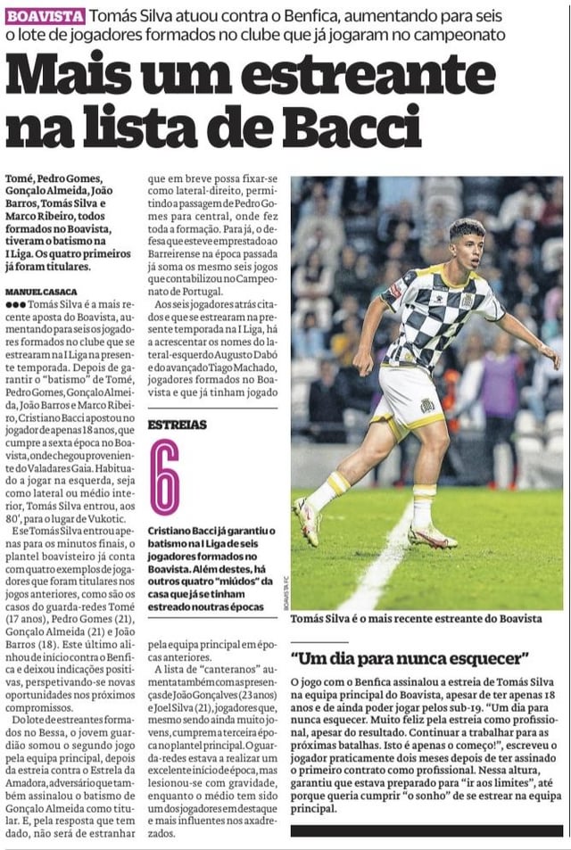 Boavista na imprensa desportiva - 25/09/2024