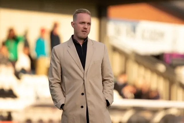 Jonas Eidevall reacts to 1-0 victory over Rosenborg