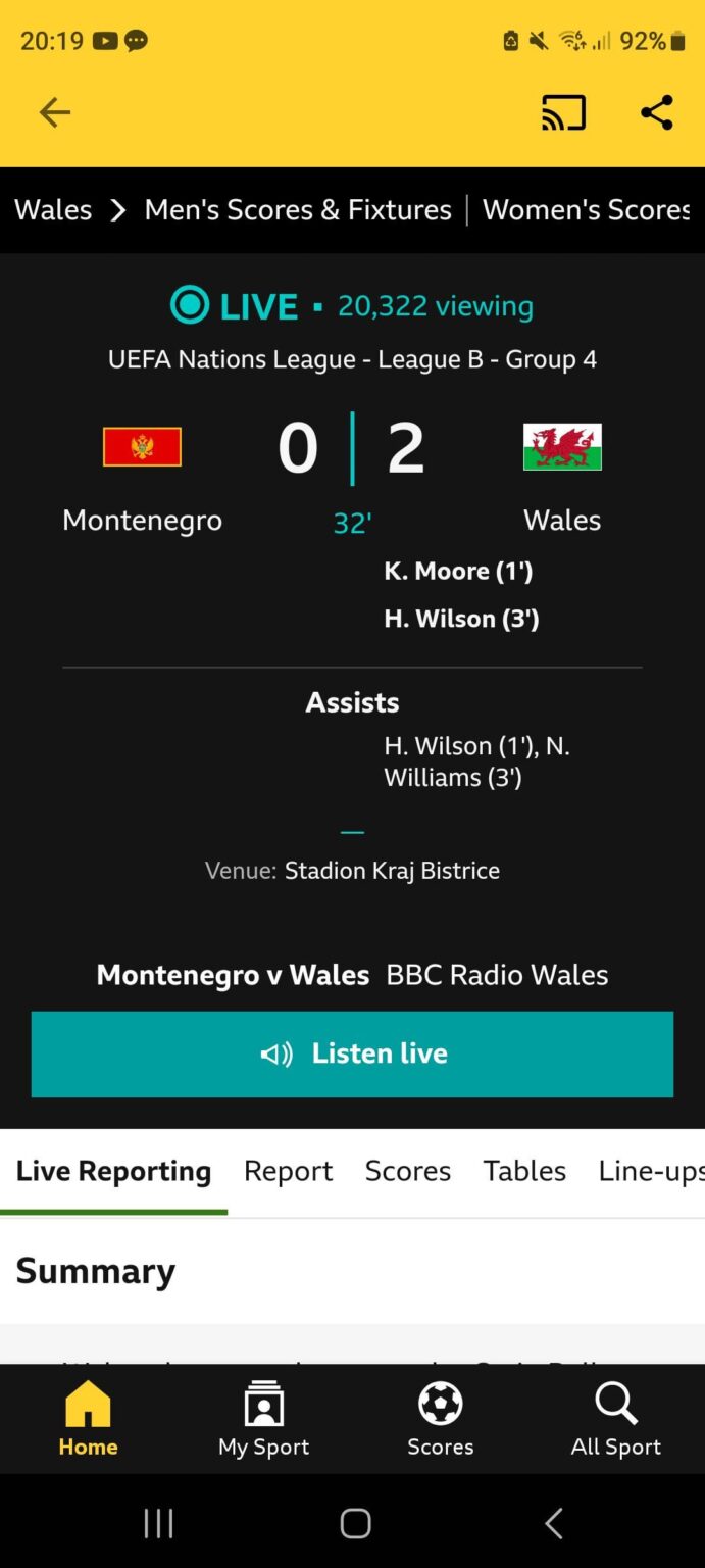 Keiffer Moore scored after a minute for Wales vs Montenegro