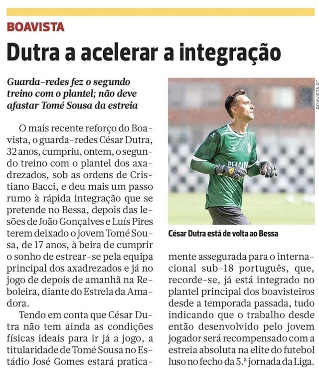Boavista na imprensa desportiva - 14/09/2024