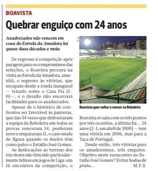 Boavista na imprensa desportiva - 15/09/2024