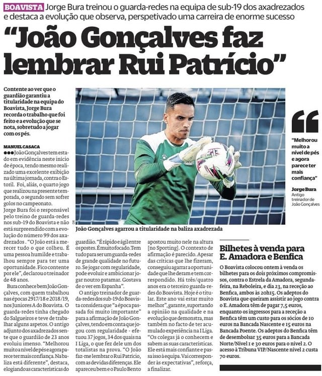 Boavista na imprensa desportiva - 10/09/2024