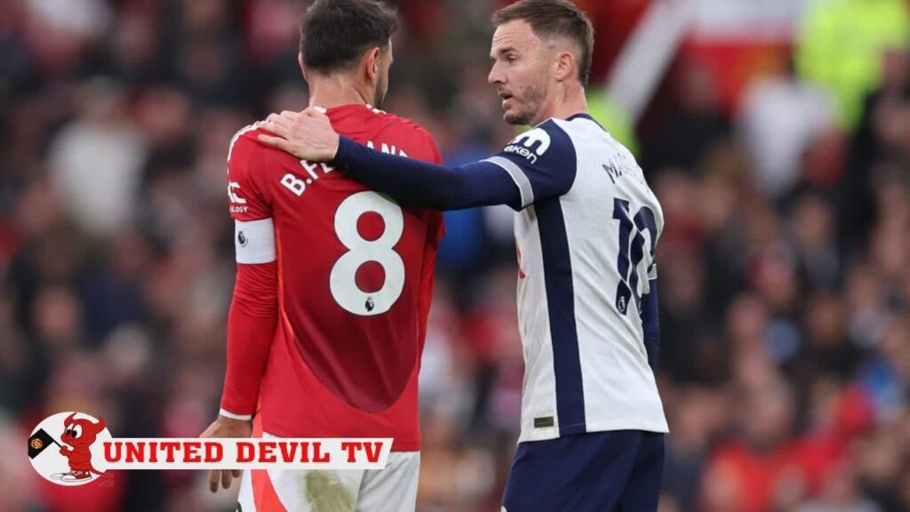 Man Utd News Now: Bruno Fernandes reveals James Maddison view seconds after red card in Man Utd...