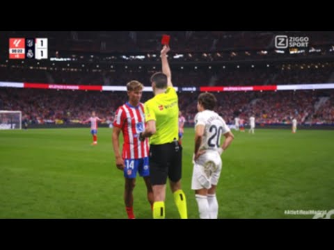 Marcos Llorente Sent Off Red Card, Atlético Madrid vs Real Madrid (1-1) Goals and Highlights