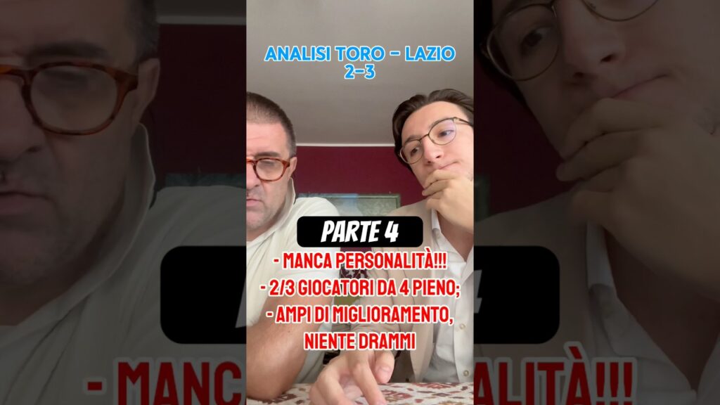 Parte 4: L’ANALISI di TORO - LAZIO 2-3. Ci manca la materia prima! #torinofc #torinolazio #torino