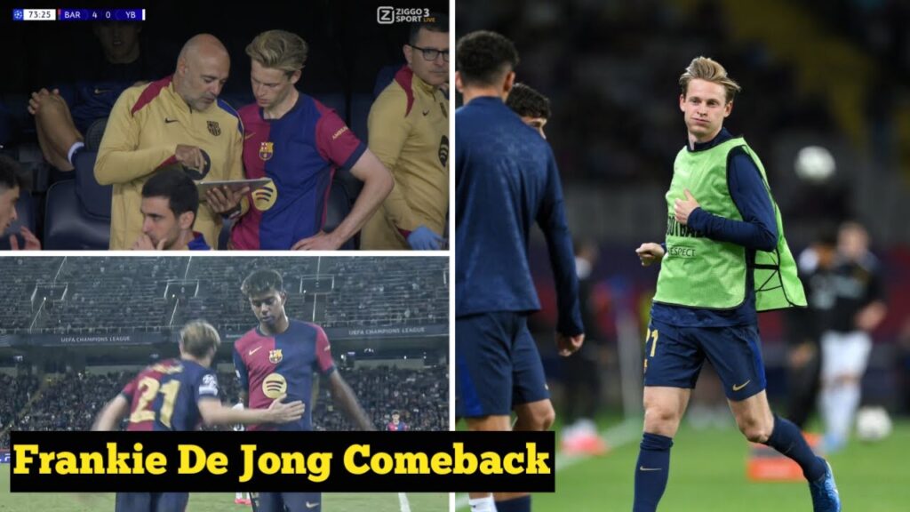 Frenkie de Jong Warms Up to a Standing Ovation at Montjuïc | Barcelona Vs BSC Young Boys | UCL