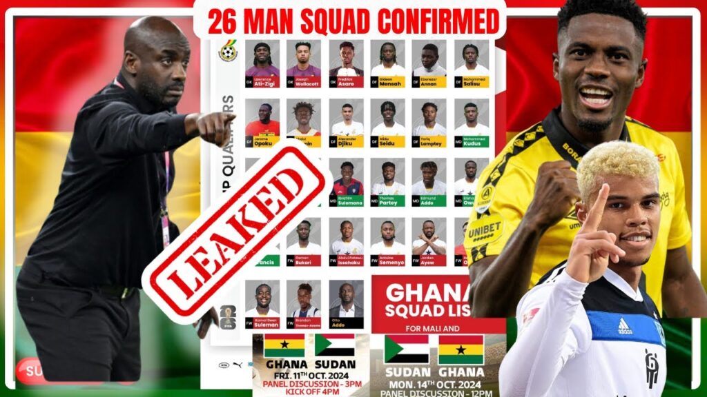 LEAKED: Otto Addo Black Stars 26-man squad for Ghana vs Sudan