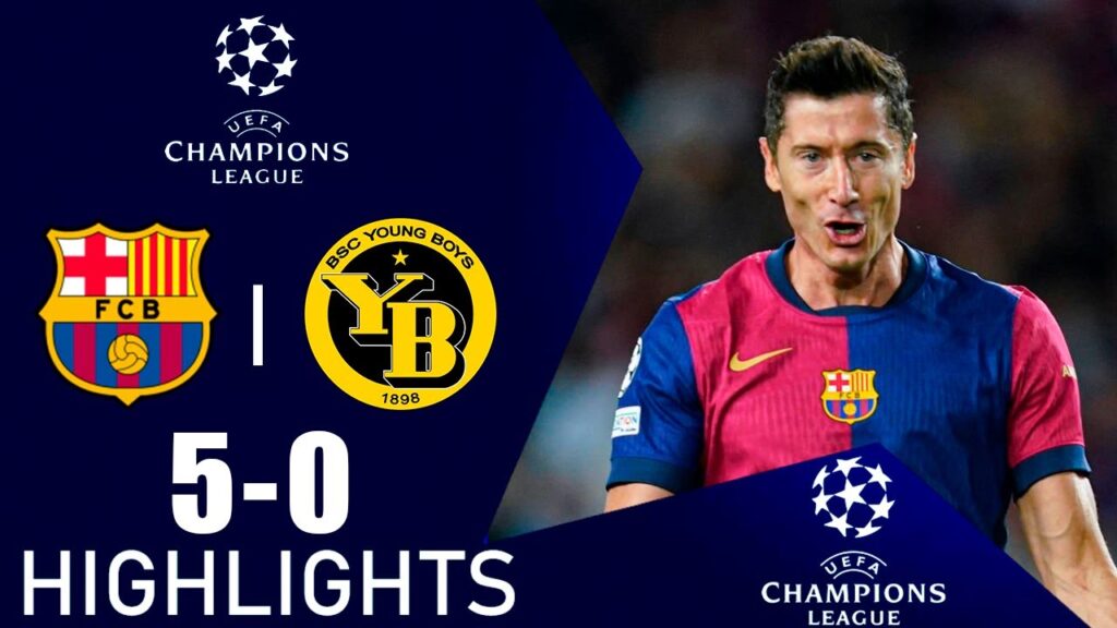 Robert Lewandowski Goals | Barcelona vs Young Boys 5-0 Highlights | UEFA Champions League 2024/25