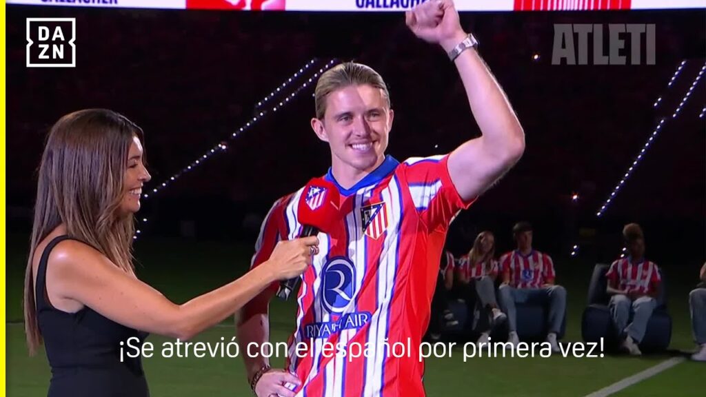 Conor Gallagher y el viral momentazo en su presentación con el Atlético de Madrid