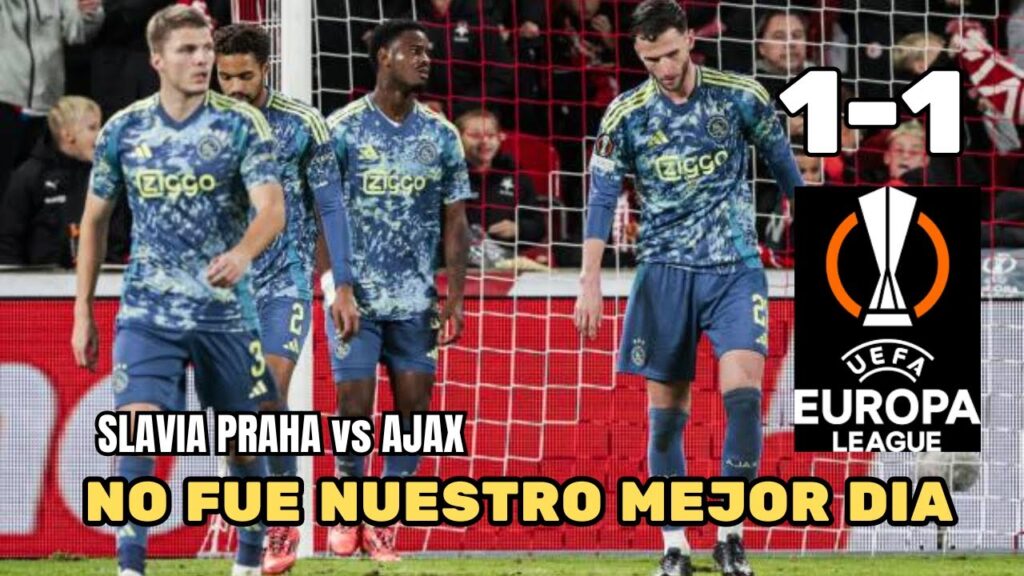 SLAVIA PRAGA vs AJAX RESUMEN/ AJAX SACA UN EMPATE SUFRIDO/ PASVEER SOSTIEN AL EQUIPO.