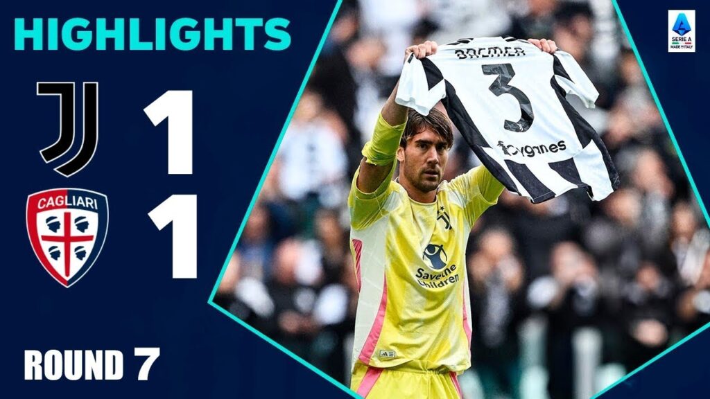 Gol di Dušan Vlahović oggi | Juventus-Cagliari 1-1 | Gli Highlights | Serie A 2024/25