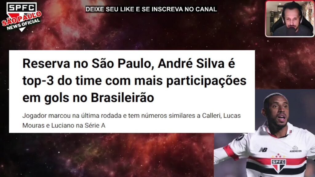 RESERVA NO SÃO PAULO, ANDRÉ SILVA TEM NÚMEROS SIMILARES AOS TITULARES DO TRICOLOR.