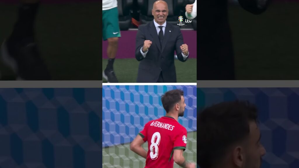 😅 Roberto Martinez enjoyed that Ronaldo assist! #|EURO2024 #shorts #portugal #ronaldo #cr7 #bruno