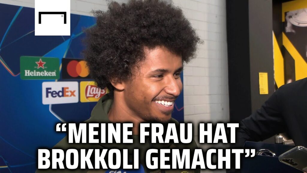 Adeyemi lobt Freundin Loredana nach Hattrick 😂 | Borussia Dortmund | Champions League