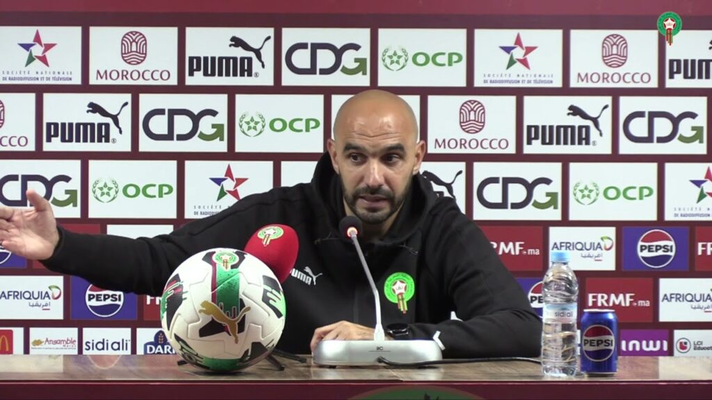 الندوة الصحافية للسيد وليد الركراكي بعد لقاء إفريقيا الوسطى