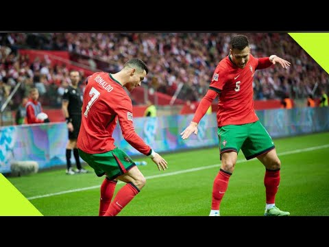 Ronaldo Slicing My Haters New celebration With Diogo Dalot After He Against Poland 🔥