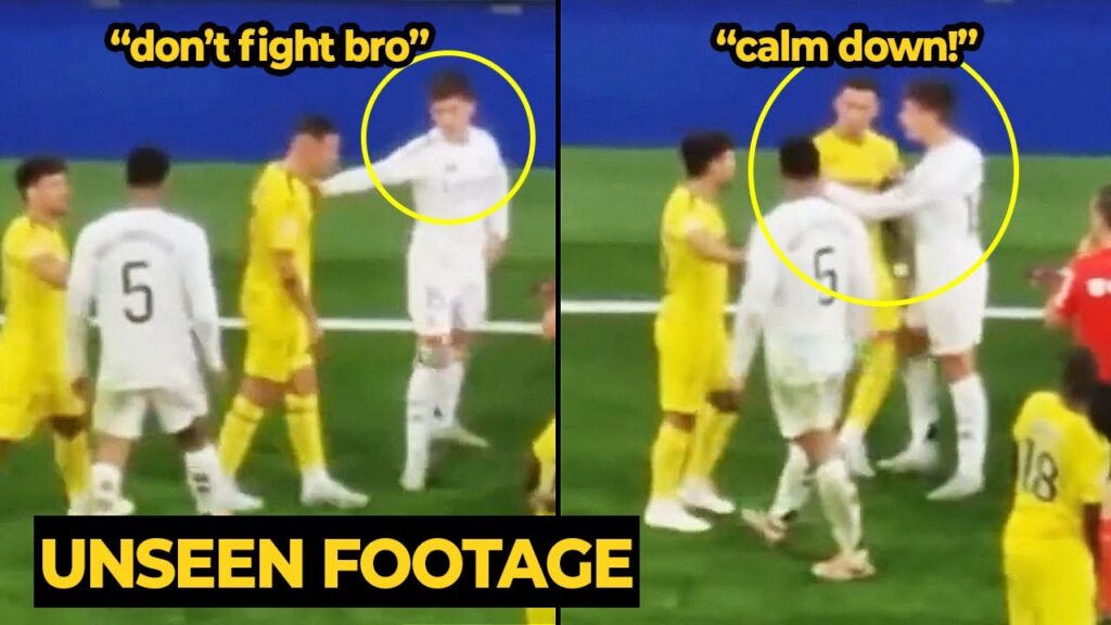 Arda Güler's classy gesture breaking up the fight between Villarreal players with Jude Bellingham