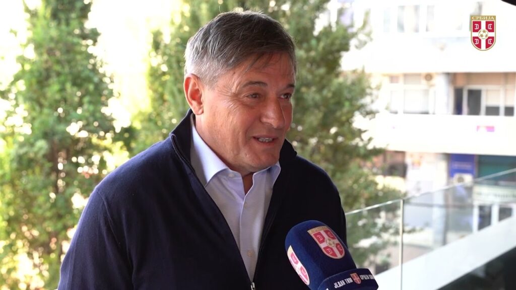 Selektor Dragan Stojković dan posle pobede protiv Švajcarske (Niš, 13. 10. 2024)