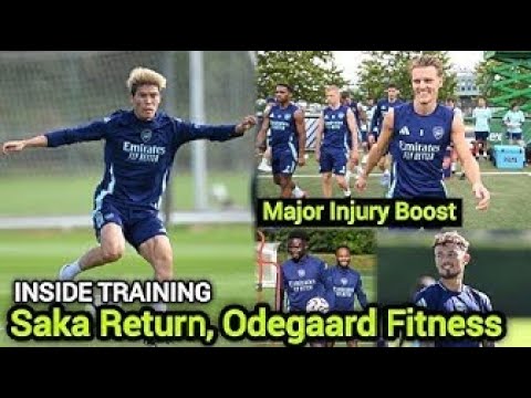 INSIDE TRAINING | Odegaard, Saka update ahead of Bournemouth clash🔥 Martinelli, Rice, Sterling