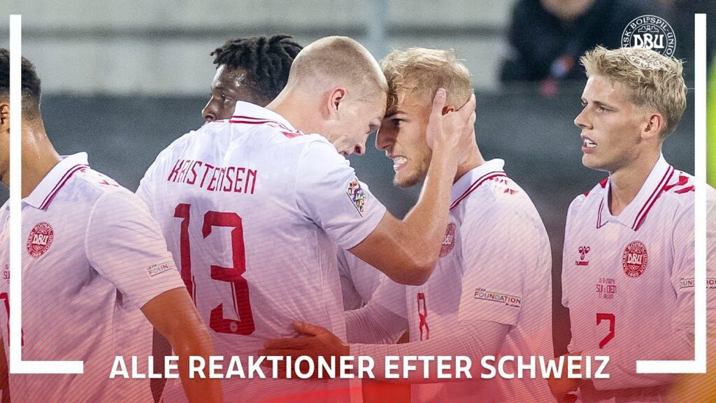 Christian Eriksen og Gustav Isaksen reagerer på 2-2 i Schweiz