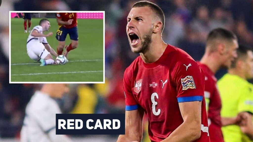 Strahinja Pavlović Got Red Card♦️| Restriction, Serbia Player Got Red Card
