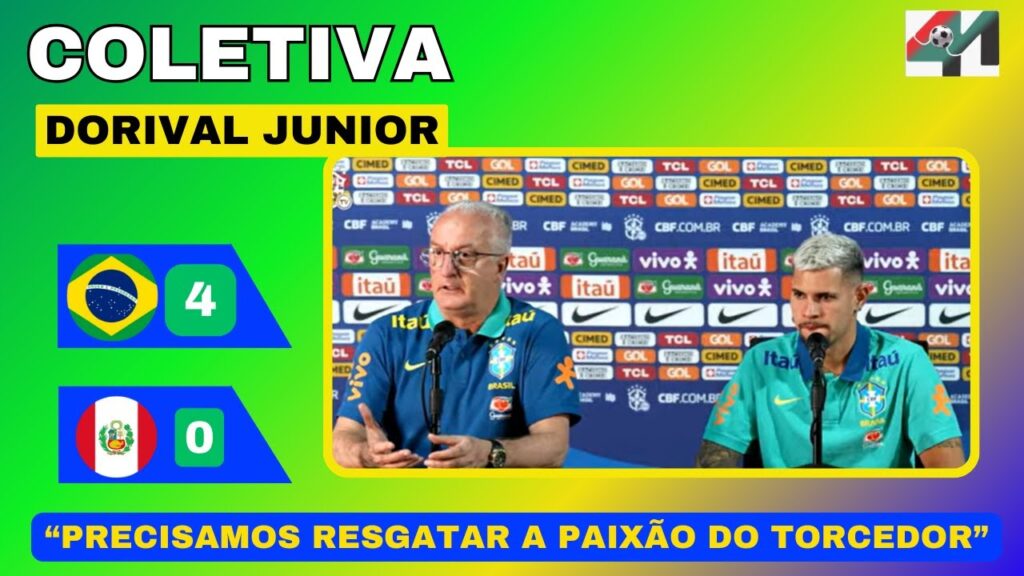COLETIVA DORIVAL JUNIOR E BRUNO GUIMARÃES | BRASSIL 4 X 0 PERU