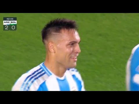 Gol de Lautaro Martínez, asistencia de Lionel Messi, Argentina vs Bolivia (6-0) Goles y resumen