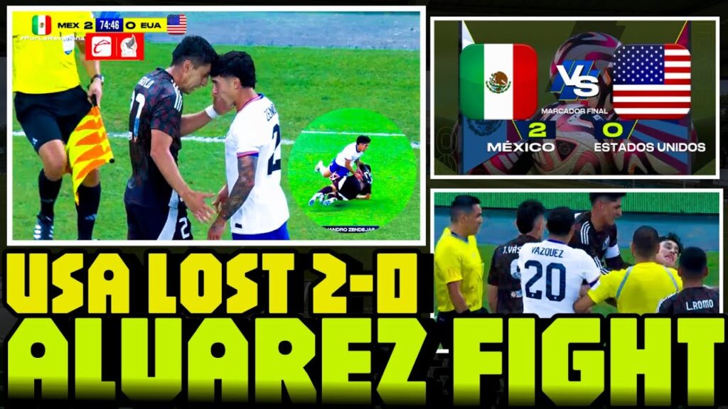 Alejandro Zendejas is involved in a huge scuffle with Edson Alvarez| Mexico 2-0 USA|USMNT in Mexico