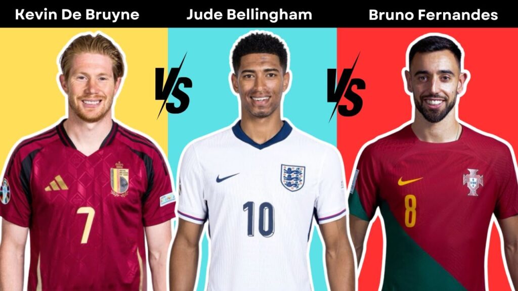 Comparison : Kevin De Bruyne vs Jude Bellingham vs Bruno Fernandes